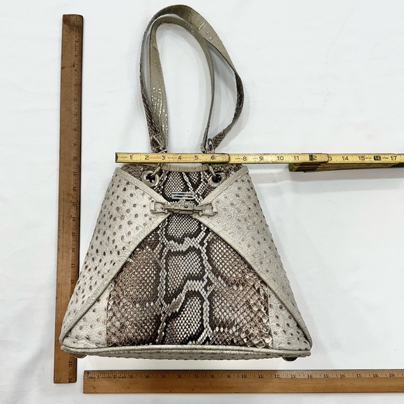 BSWANKY Sophie Python Convertible Backpack/Purse Gray w/silver accents_Like New - Picture 12 of 13